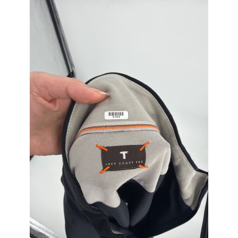 Left Coast Tee Mens Large Pima Cotton Pullover Quarter-Zip Top Black Neutral - Picture 3 of 8